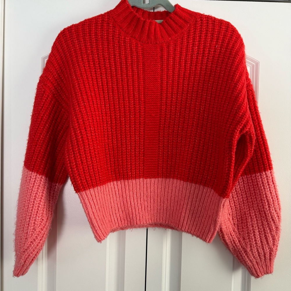 Red and Pink Women's Sweater